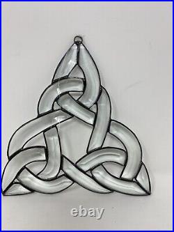 Handmade Clear Beveled Glass Celtic Knot Suncatcher 7.5