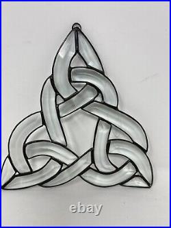 Handmade Clear Beveled Glass Celtic Knot Suncatcher 7.5