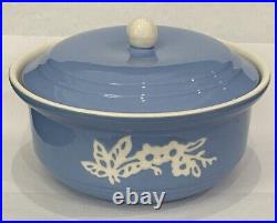 Harker Pottery Cameoware -Dainty Flower Blue (Virginia)-8.5 Covered Casserole