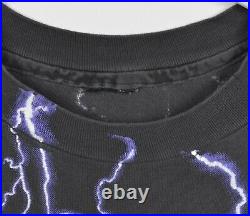 Harley-Davidson Men's XL Thunder Lightning All Over Print Vintage 90s T-Shirt