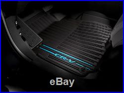Honda CRV 17-20 All Weather High Wall Black / Blue Floor Mats New Oem