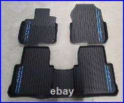 Honda CRV 17-21 All Season High Wall Black / Blue Floor Mats New Oem