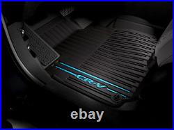 Honda CRV 17-21 All Season High Wall Black / Blue Floor Mats New Oem