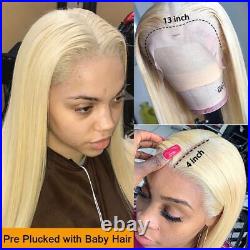 Honey Blonde 613 Lace Frontal Human Hair Wigs Hd Pre Plucked Bone Straight Wig