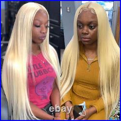 Honey Blonde 613 Lace Frontal Human Hair Wigs Hd Pre Plucked Bone Straight Wig