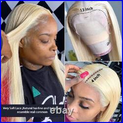 Honey Blonde 613 Lace Frontal Human Hair Wigs Hd Pre Plucked Bone Straight Wig