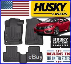 Husky Liners 2016-2020 Honda Civic Floor Mat Set Black WeatherBeater 98461