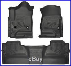 Husky Liners Weatherbeater 2014-2018 Silverado Sierra Crew Cab Floor Mats BLACK