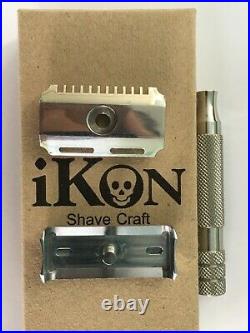 IKON S3S 316l all stainless machined safety razor, boxed. A rare and heavy Beast