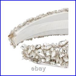 Jennifer Behr Womens Medici Crystal White Headband Glamour Bridal Wedding Formal