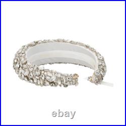 Jennifer Behr Womens Medici Crystal White Headband Glamour Bridal Wedding Formal