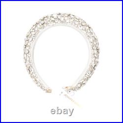Jennifer Behr Womens Medici Crystal White Headband Glamour Bridal Wedding Formal