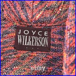 Joyce Wilkerson Woven Art To Wear Jacket Womens Size Medium M Made In USA Orange