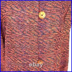 Joyce Wilkerson Woven Art To Wear Jacket Womens Size Medium M Made In USA Orange