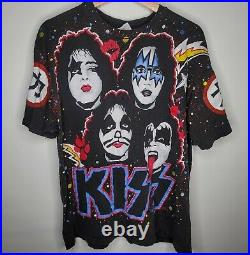 Kiss Vintage T-shirt All Over Print Original 1992 Winterland Size XL