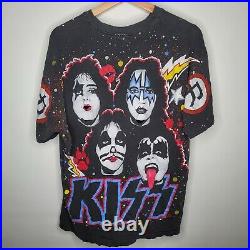 Kiss Vintage T-shirt All Over Print Original 1992 Winterland Size XL