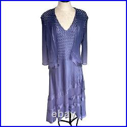 Komarov Womens Dress Jacket Set Size Medium Lavender Blue Ombre Made In USA