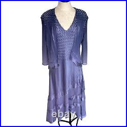 Komarov Womens Dress Jacket Set Size Medium M Lavender Blue Ombre Made In USA