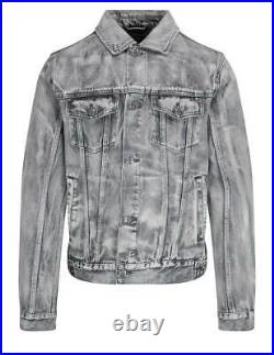 Ksubi Classic Denim Jacket Eratik Grey Medium Rrp £300.00