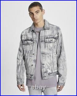 Ksubi Classic Denim Jacket Eratik Grey Medium Rrp £300.00