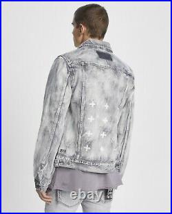 Ksubi Classic Denim Jacket Eratik Grey Medium Rrp £300.00