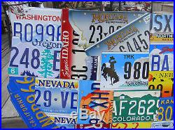 LARGE CUTOUT US LICENSE PLATE MAP- METAL WALL ART ALL 50 STATES! (Pub Bar Art)