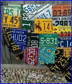 LARGE CUTOUT US LICENSE PLATE MAP- METAL WALL ART ALL 50 STATES! (Pub Bar Art)