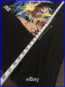LOGAN WOLVERINE XMEN 1995 Shirt Vtg Large marvel all over print weapon x venom