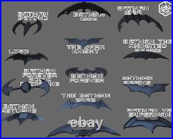 Large Batarang set with Wayne Tech Display Stand Batman The Dark Knight Rises