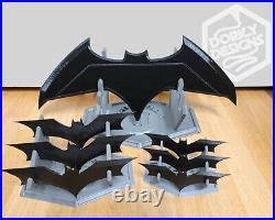 Large Batarang set with Wayne Tech Display Stand Batman The Dark Knight Rises