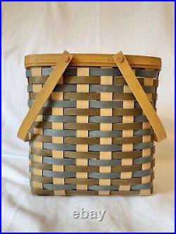 Longaberger Fieldstone Tall Tote With Swing Handles Rare
