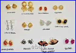 Lot12 Pair Vintage All Signed Designer Earrings Schiaparelli-dior-joan Rivers+