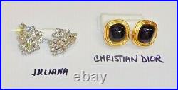 Lot12 Pair Vintage All Signed Designer Earrings Schiaparelli-dior-joan Rivers+