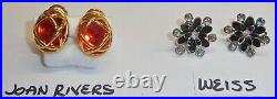 Lot12 Pair Vintage All Signed Designer Earrings Schiaparelli-dior-joan Rivers+