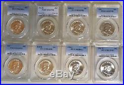 Lot Of Franklin Silver Half Dollars All Certified By Pcgs As Ms63fbl