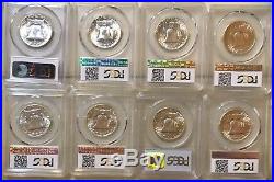 Lot Of Franklin Silver Half Dollars All Certified By Pcgs As Ms63fbl