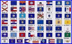 Lot SET-OF-50-3X5-STATE-FLAGS-UNITED-STATES-COMPLETE-ALL-US-STATES-3X5-FT
