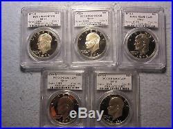 Lot of 1971 1972 1973 1974 1976 ALL-(S) PCGS PR69DCAM Entire Ike Set Silver $1