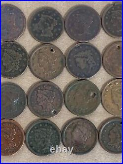 Lot of (20) Mixed Large Cents All Low Grade with issues