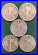 Lot of 5 Key/Semi-Key Walking Lib Halves Lower Grade All Readable