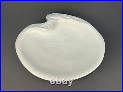MCM Large Stoneware Clam Shaped 18 Centerpiece Turquoise Glaze Bowl 15 1/2 lbs