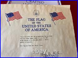 MINT U. S. CAPITOL FLOWN FLAG 6/20/91 CONGRESSMAN D. BONIOR, WithCOA SEE/READ ALL