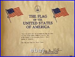 MINT U. S. CAPITOL FLOWN FLAG 6/20/91 CONGRESSMAN D. BONIOR, WithCOA SEE/READ ALL