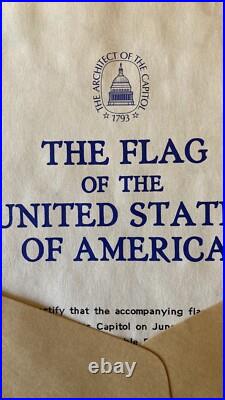 MINT U. S. CAPITOL FLOWN FLAG 6/20/91 CONGRESSMAN D. BONIOR, WithCOA SEE/READ ALL