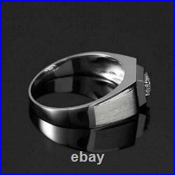 Men's Wedding Engagement Ring 2.10Ct Round Diamond Cut In 14K White Gold Finish
