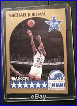 Micael jordan, Chicago bulls, all stars east, nba hoops. Card number 5, 1990