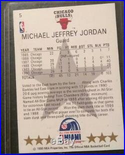 Micael jordan, Chicago bulls, all stars east, nba hoops. Card number 5, 1990