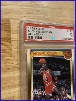 Michael Jordan PSA 5 EX 1988 Fleer All Star ICONIC DUNK INVEST Against INFLATION