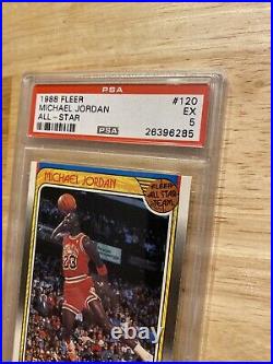 Michael Jordan PSA 5 EX 1988 Fleer All Star ICONIC DUNK INVEST Against INFLATION