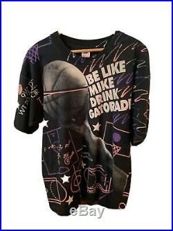 Michael jordan Gatorade All Over Print Like Mike Vintage 90s T-shirt XL